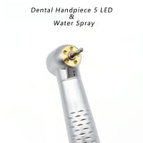 Dental High Speed 5 LED Handpiece Dentist Tips E-Generator Air Turbine B2 M4 Push Button 5 Water Spray Ceramic Rotor Tools