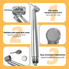 EXP 45 Degree Angle LED Self-illuminating Dental High Speed Handpiece 24 Hole Dental Equipment Product Dentist Tool Drill