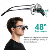Dental 48 ° Ergo Loupes 4X 5X 6X Distance Surgical Magnifying Glasses Dentistry Loupe Prevent Lowering The Head