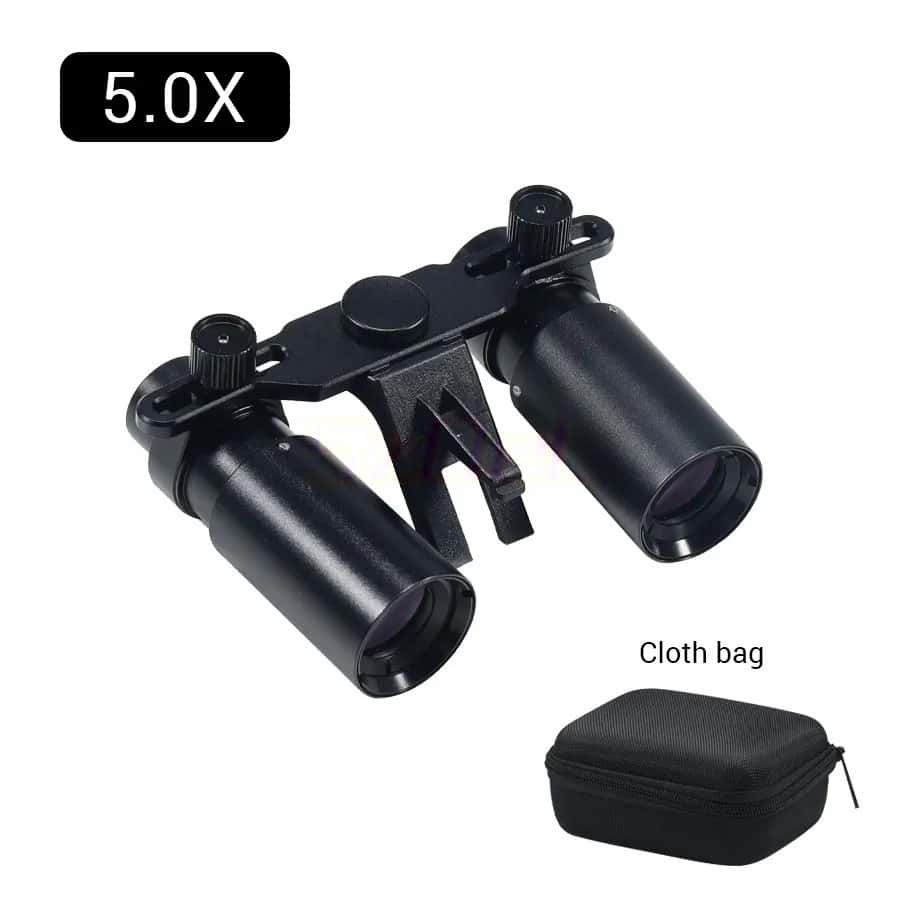 Dental Loupes with Clear Imaging and Pupillary Distance Adjustment, Only with Our Dual Light Series, Available in 4.0X/5.0X/6.0X