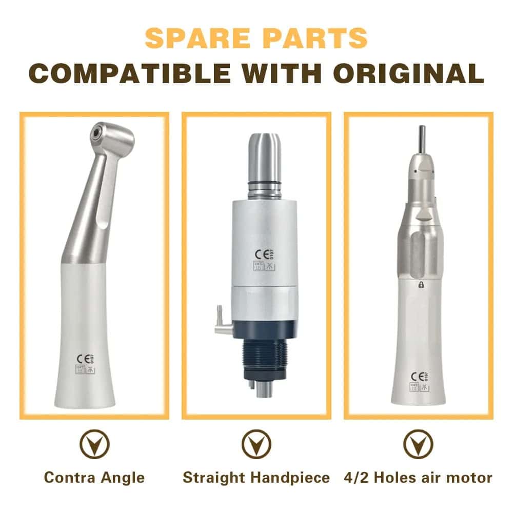 Dental LED Handpiece Kit Student Set with Light High Speed & External Waterway Low Speed Dental Tools Air Turbine 2/4 Hole