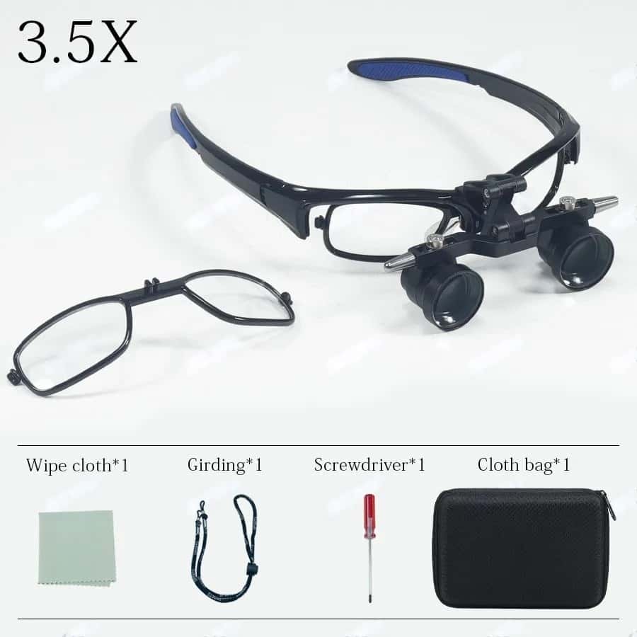 Dual-Adjustable Interpupillary Dental Loupes Binocular Magnifier 2.5 3.5X Ultra-Lightweight Optical Magnifier for Precision Work