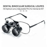 Dental Loupe Dental Lab Medical Loupe Dental Magnifier Dentists 2.5 3.5x420mm Metal Eyeglass Frame Fabric Box
