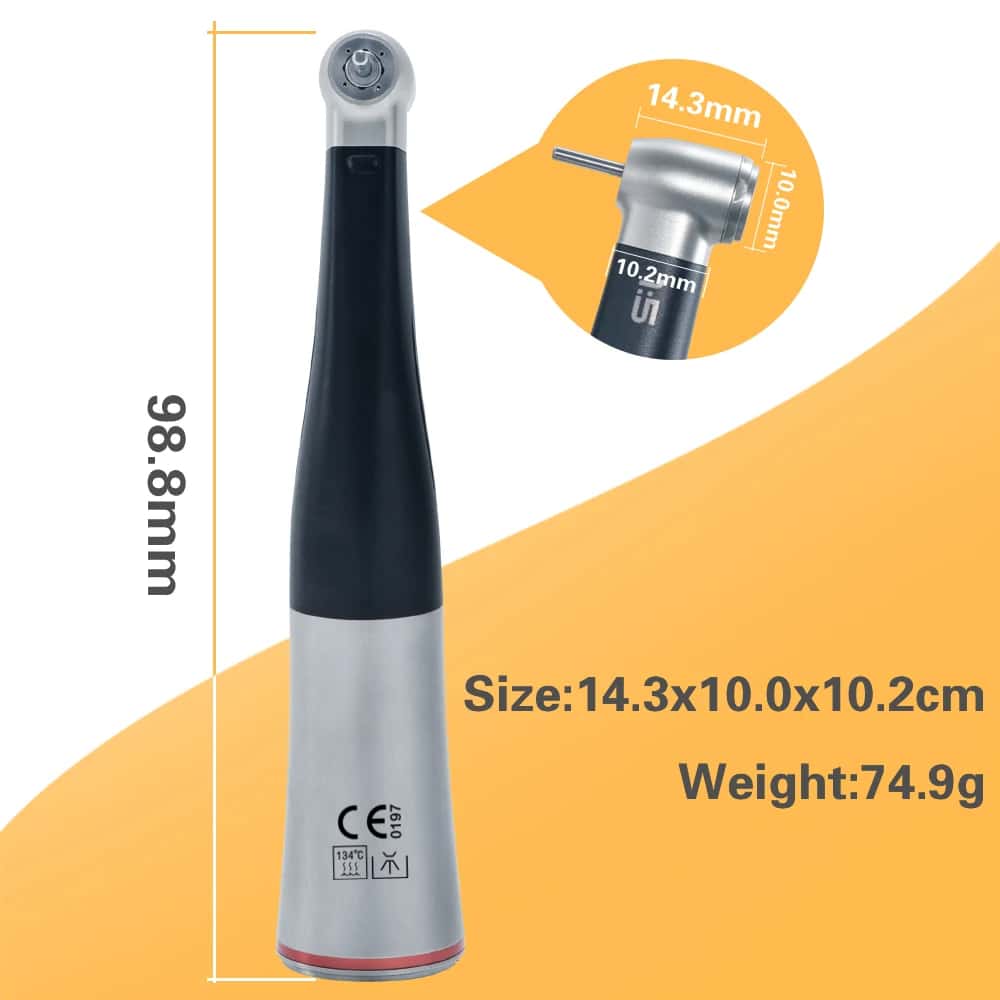 Dental 1:5 Fiber Otptic Handpiece Increasing Red Ring Contra Angle Internal Water Spray With LED For ISO E-type Motor Dentistry