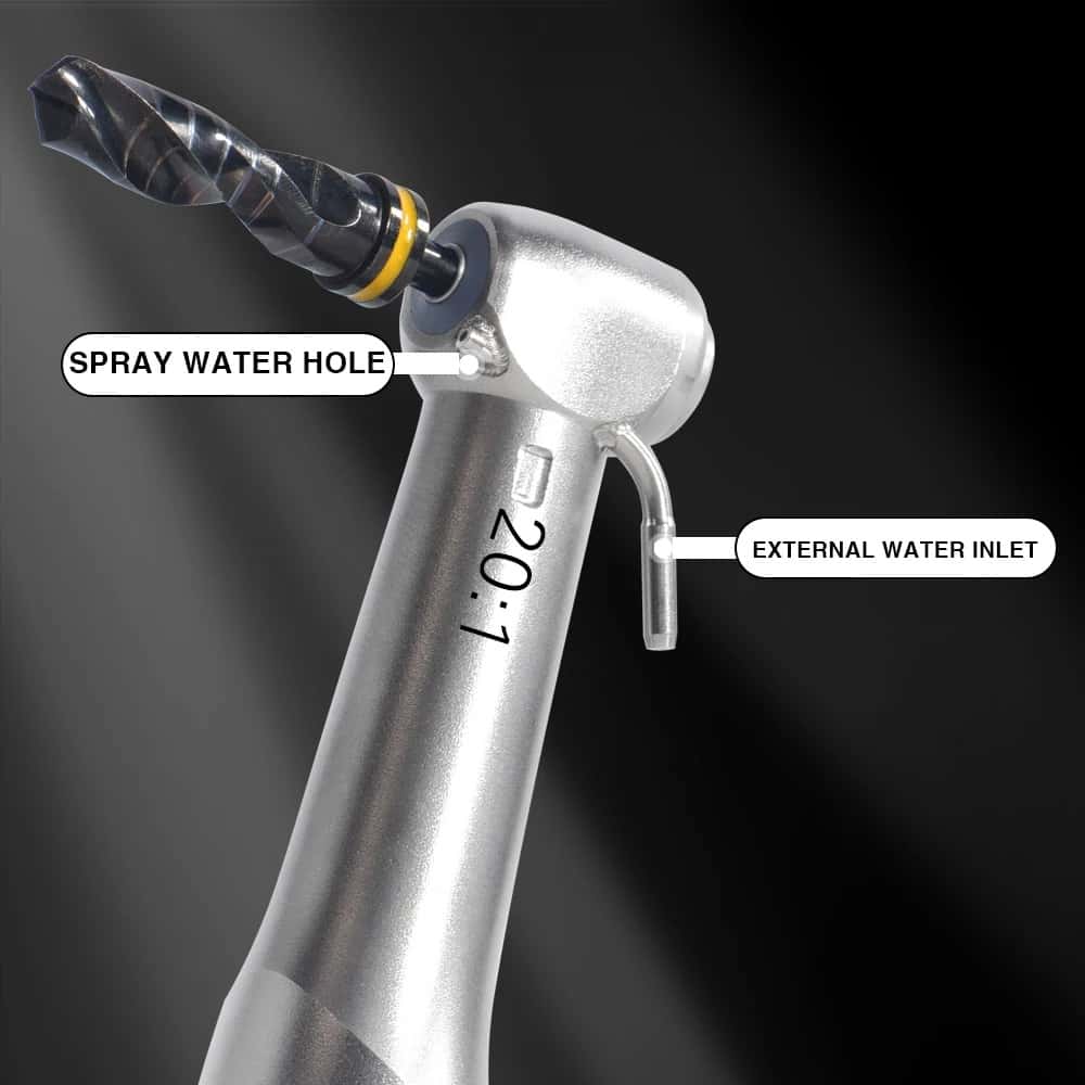 20:1 Contra Angle Low-Speed 20:1 Gear Ratio Handpiece Dental Implant Tool Can Be Sterilized at High Temperatures