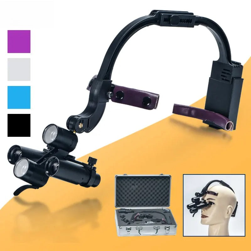 Dental 2.5X 3.5X Loupe Magnification Binocular Surgery Surgical Magnifier with Headlight LED Light Dentist Medical Loupes Lamp