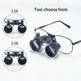 Dental Loupe Dental Lab Medical Loupe Dental Magnifier Dentists 2.5 3.5x420mm Metal Eyeglass Frame Fabric Box