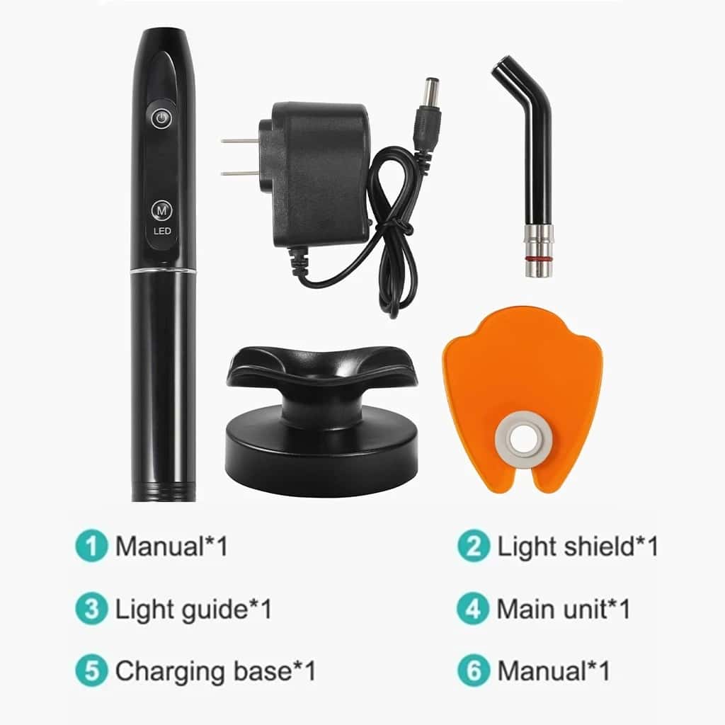 Dental Curing Light Lamp LED 1S Cure 3 Modes Curable Resin One second Cure Dentistry Equipment Photopolymerizer Lamp 2500mW/cm²