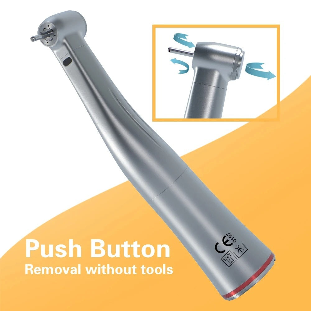 Dental 1:5 Fiber Otptic Handpiece Increasing Red Ring Contra Angle Internal Water Spray With LED For ISO E-type Motor Dentistry
