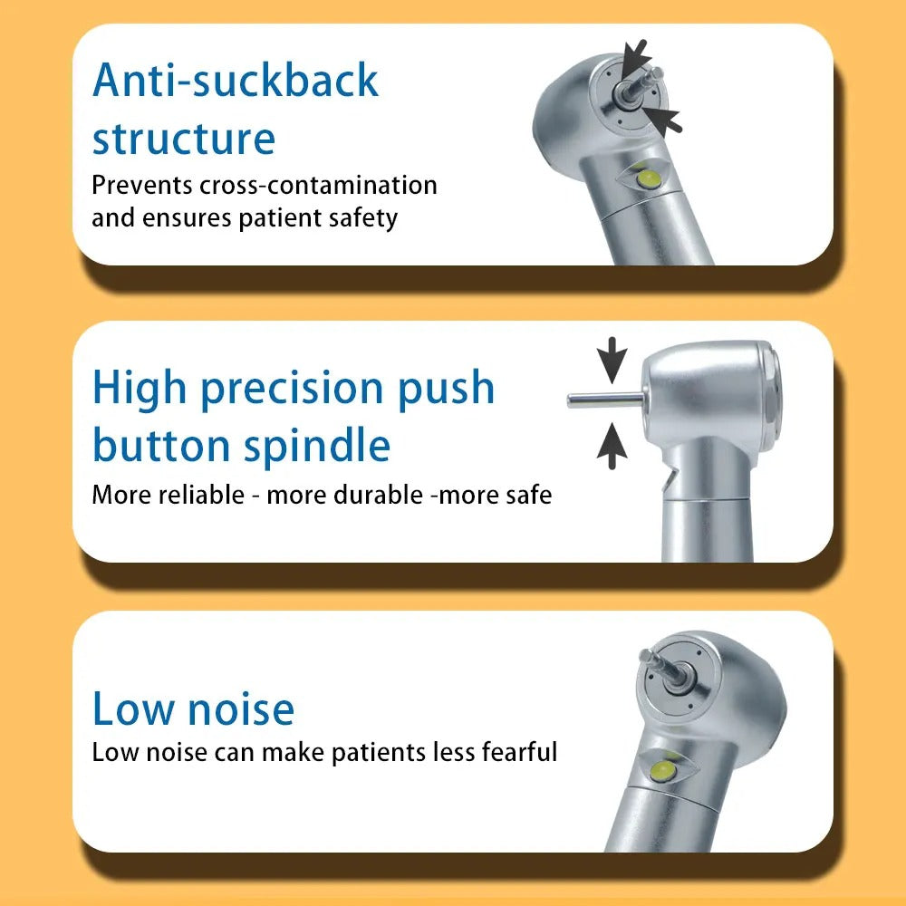 Dental LED Handpiece Kit Student Set with Light High Speed & External Waterway Low Speed Dental Tools Air Turbine 2/4 Hole