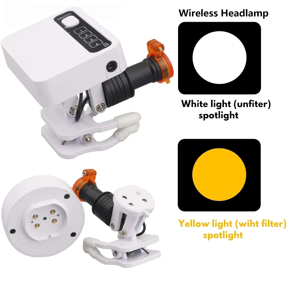 5W Wireless LED HeadLight With Rechargeable Two Batteries Adjustable Light For Dental Loupes Lab Medical MAgnifier Binocular