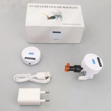 5W Wireless LED HeadLight With Rechargeable Two Batteries Adjustable Light For Dental Loupes Lab Medical MAgnifier Binocular