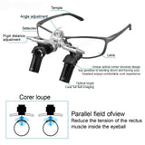 5X Dental 48 ° Ergo Loupes Ergonomic Binocular Magnifying Glasses 5W Adjustable Spotlight Dentistry Surgical Tools