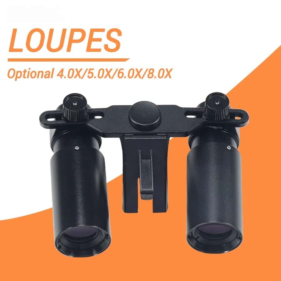 Dental Loupes with Clear Imaging and Pupillary Distance Adjustment, Only with Our Dual Light Series, Available in 4.0X/5.0X/6.0X