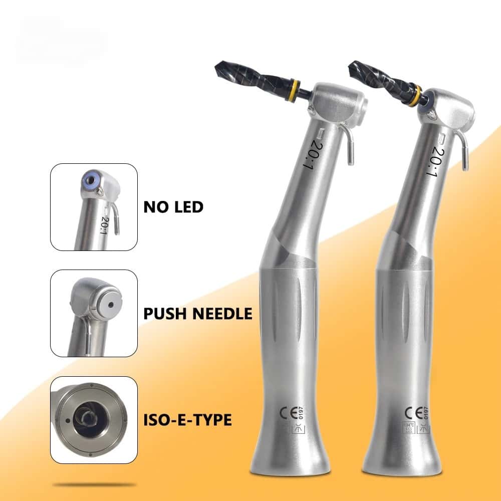 20:1 Contra Angle Low-Speed 20:1 Gear Ratio Handpiece Dental Implant Tool Can Be Sterilized at High Temperatures
