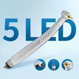 Dental High Speed Handpiece 5 LED Shadowless Light Triple Water Spray Air Turbine Push Button Dentist Clinic Surgical Tools
