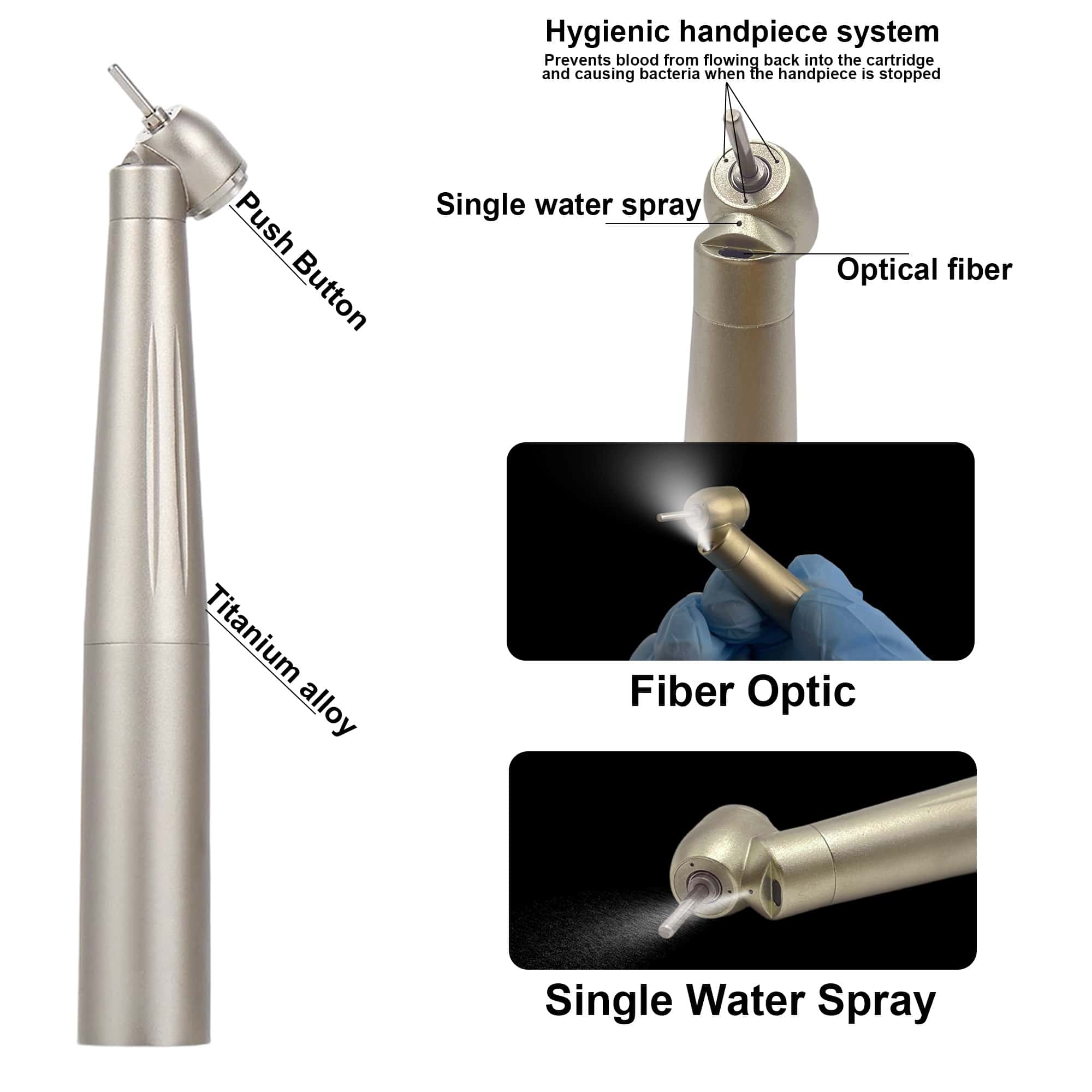For KAVO Coupling Dental High Speed Optical Fiber Turbine rotation Pen Led Handpiece 45 Degree Standard Mini Torque Head