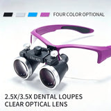 Dental Loupes 3.5x2.5x 320-420mm Goggles Lab Medical Magnifier Dentists Surgical Optical Lens Magnifying Glass Blue