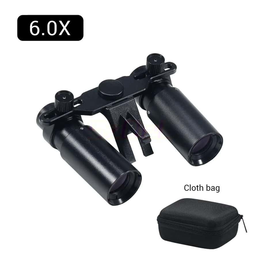 Dental Loupes with Clear Imaging and Pupillary Distance Adjustment, Only with Our Dual Light Series, Available in 4.0X/5.0X/6.0X