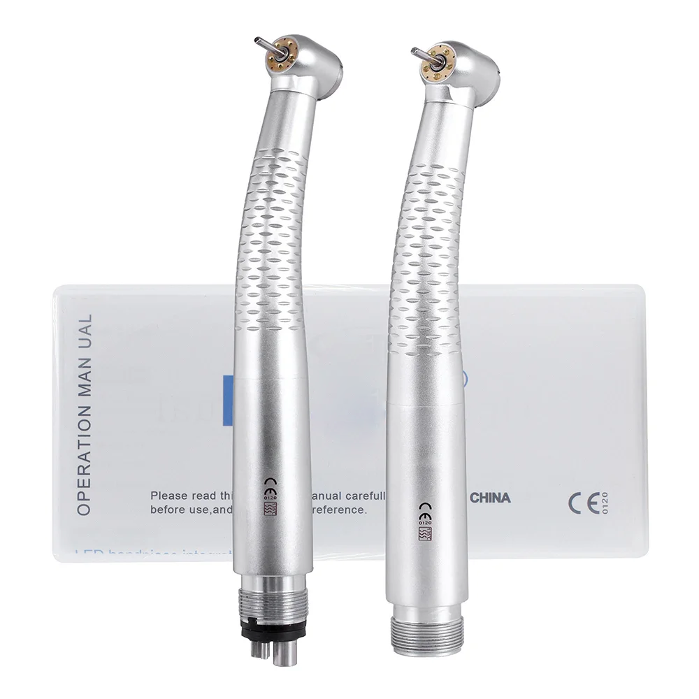 Dental High Speed 5 LED Handpiece Dentist Tips E-Generator Air Turbine B2 M4 Push Button 5 Water Spray Ceramic Rotor Tools
