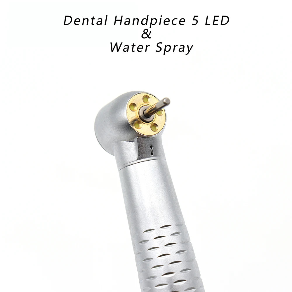 Dental High Speed 5 LED Handpiece Dentist Tips E-Generator Air Turbine B2 M4 Push Button 5 Water Spray Ceramic Rotor Tools
