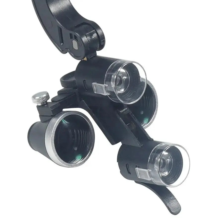 Binocular Dental Loupe Magnification 2.5X 3.5X Single Battery with LED Light Surgical Headlight for Dentist Medical Lamp