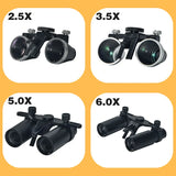 Dental 2.5X 3.5X Loupe Magnification Binocular Surgery Surgical Magnifier with Headlight LED Light Dentist Medical Loupes Lamp
