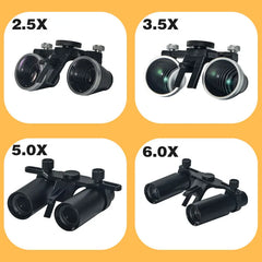 Dental 2.5X 3.5X Loupe Magnification Binocular Surgery Surgical Magnifier with Headlight LED Light Dentist Medical Loupes Lamp