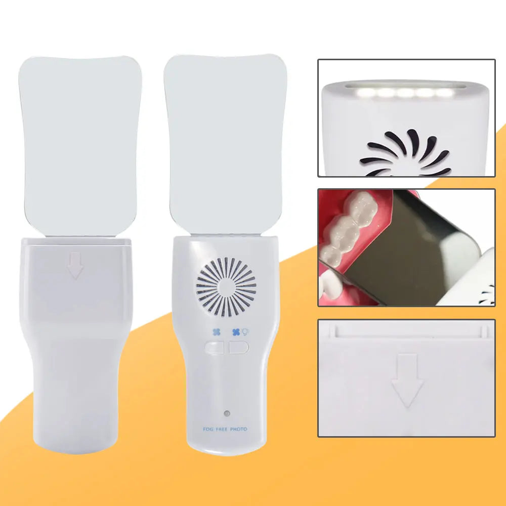 Dental Automatic Anti-fog Mirror for Oral Photography Reflector Defog Mirror Orthodontic Buccal Occlusal Lingual Dental Supplies