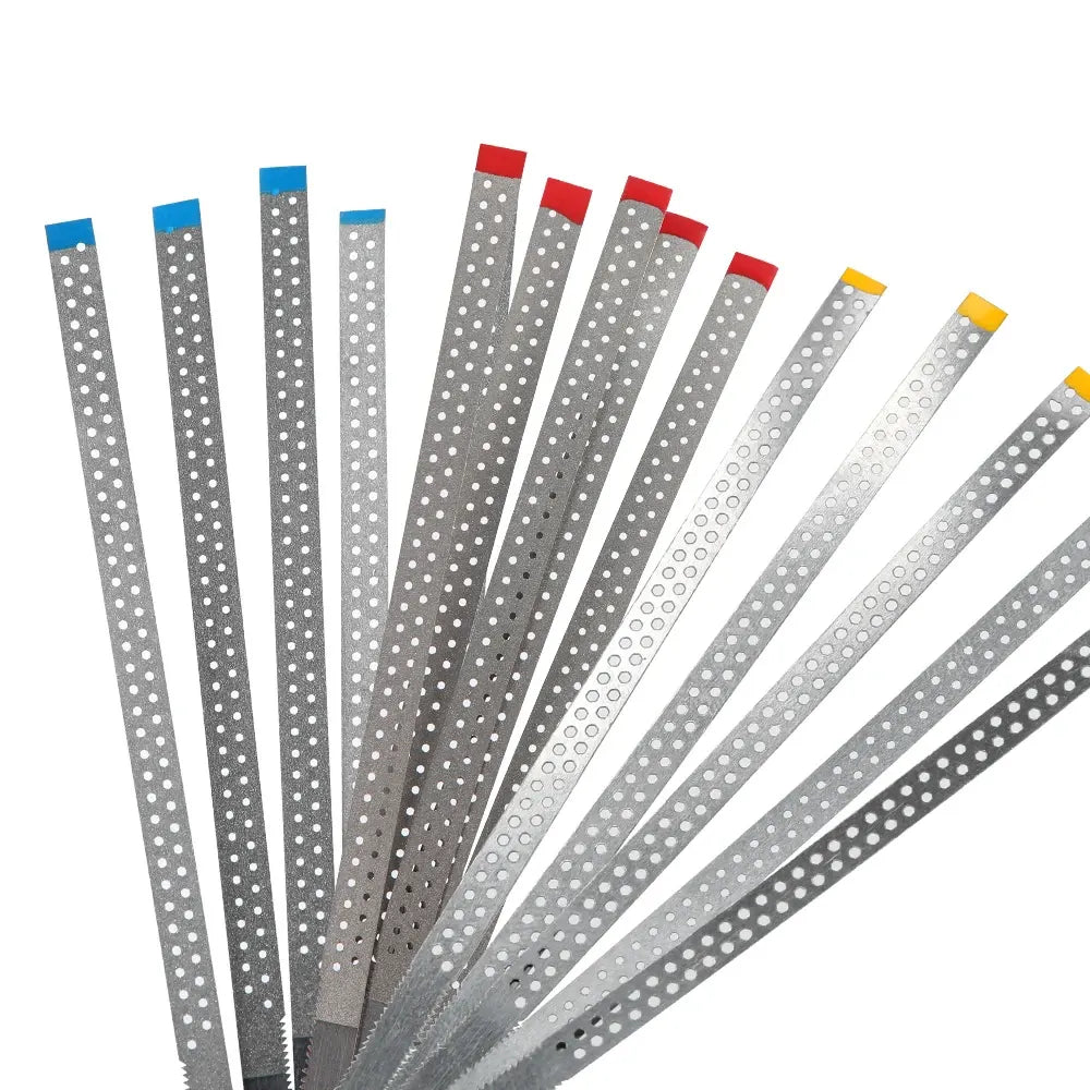 EXP Dental Diamond Polishing Strips 5pc Stainless Steel Orthodontic IPR Strip Fine Medium Single/Double Side Composite Polish