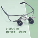 Dental Loupes, Adjustable Focal Length Loupes, Optical Glass Loupes, Metal Frame, Field Of View, Multiple Scenes