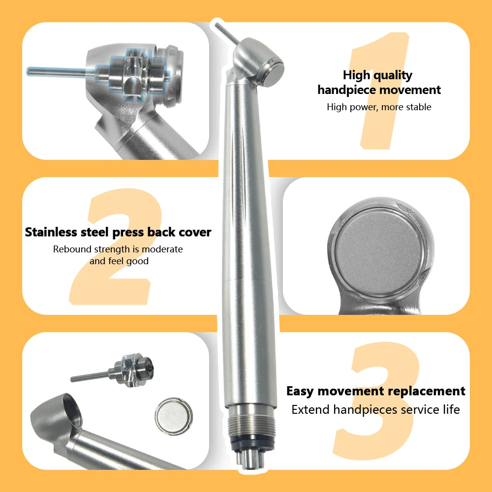 EXP 45 Degree Angle LED Self-illuminating Dental High Speed Handpiece 24 Hole Dental Equipment Product Dentist Tool Drill