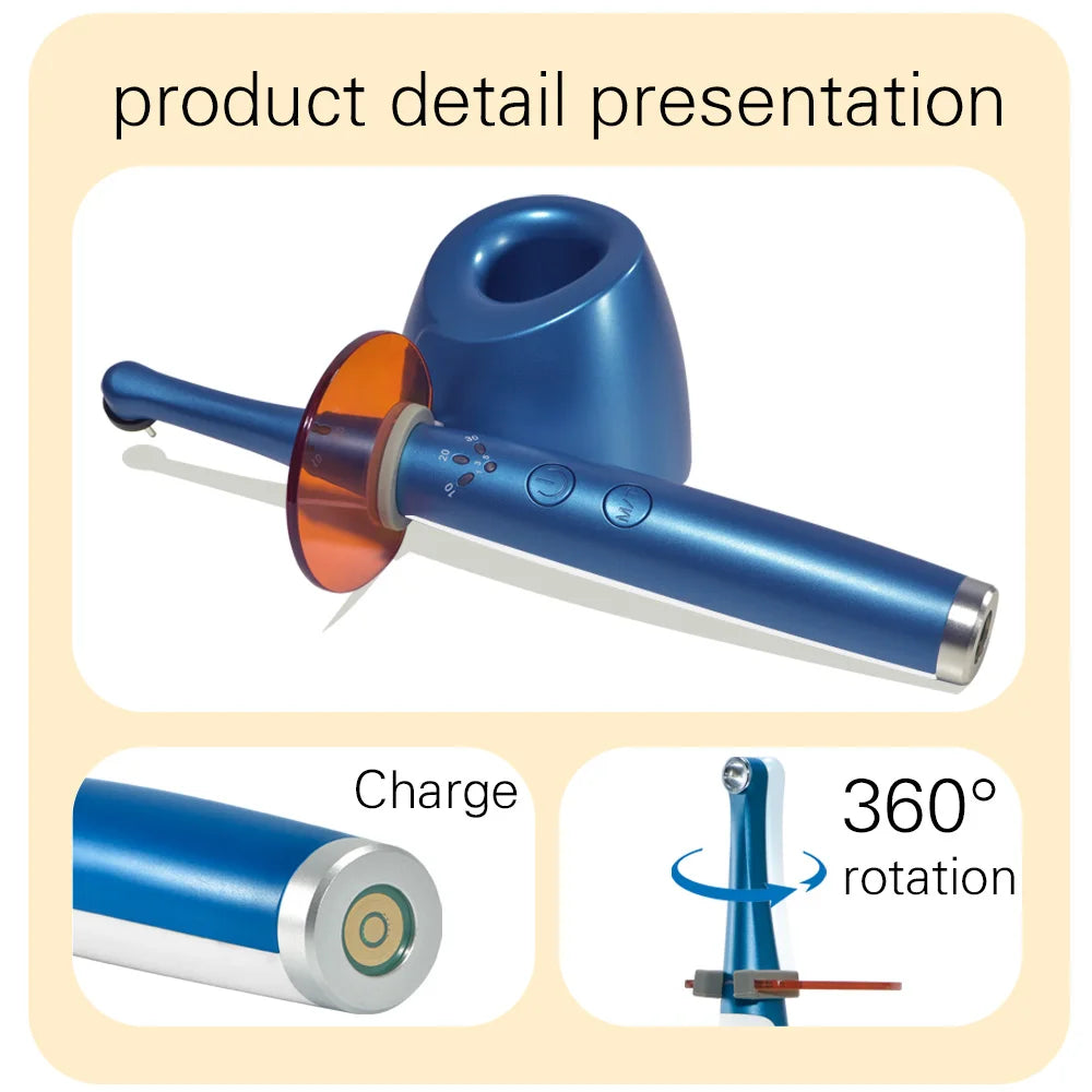 EXP Dental Wireless LED Light Curing 1 Second Light Cure Multifunctional Curing Head Dentist Tools Equipment Resin Light Curing