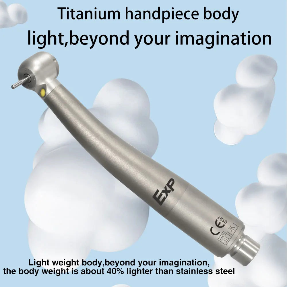 EXP Titanium Alloy Self-generator Dental LED Handpiece Standard and Torque Air Turbine Ceramic Bearing QD Coupler Dentist Tool