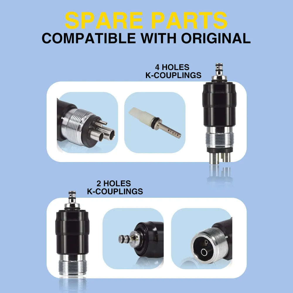 EXP Titanium Alloy Self-generator Dental LED Handpiece Standard and Torque Air Turbine Ceramic Bearing QD Coupler Dentist Tool