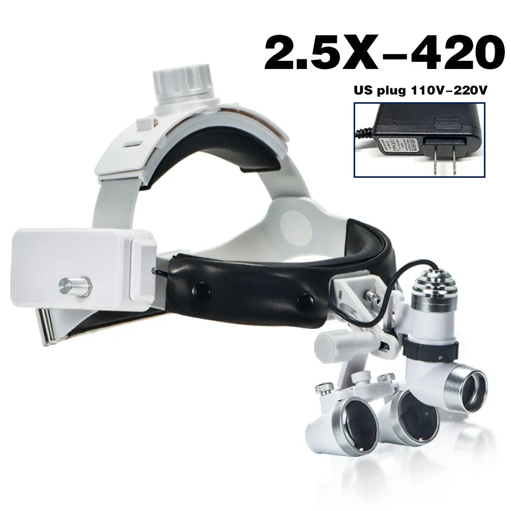 EXP Dental Magnifier Binocular Magnifier Focusing Headlight 2.5X 3.5X Adjustable Interpupillary Distance Optical Surgical Type