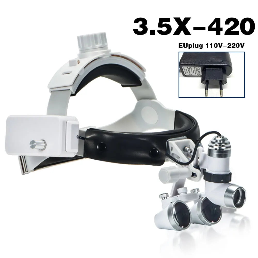 EXP Dental Magnifier Binocular Magnifier Focusing Headlight 2.5X 3.5X Adjustable Interpupillary Distance Optical Surgical Type