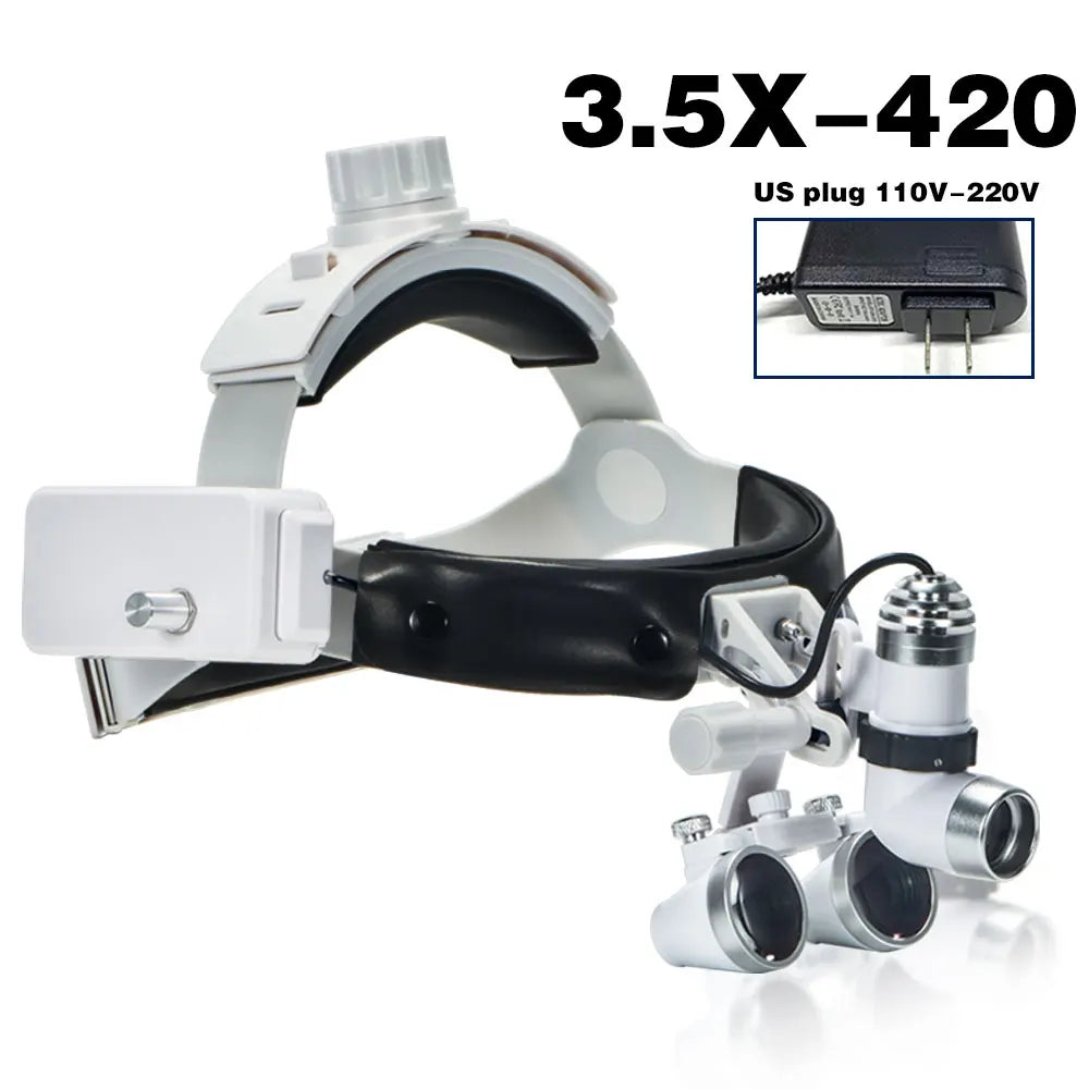 EXP Dental Magnifier Binocular Magnifier Focusing Headlight 2.5X 3.5X Adjustable Interpupillary Distance Optical Surgical Type
