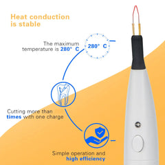 Electrocoagulation Hemostatic Pen 4 Tips Tooth and Gingival Cutter Dental Gutta Percha Cutting Wireless Charging Socket Heating