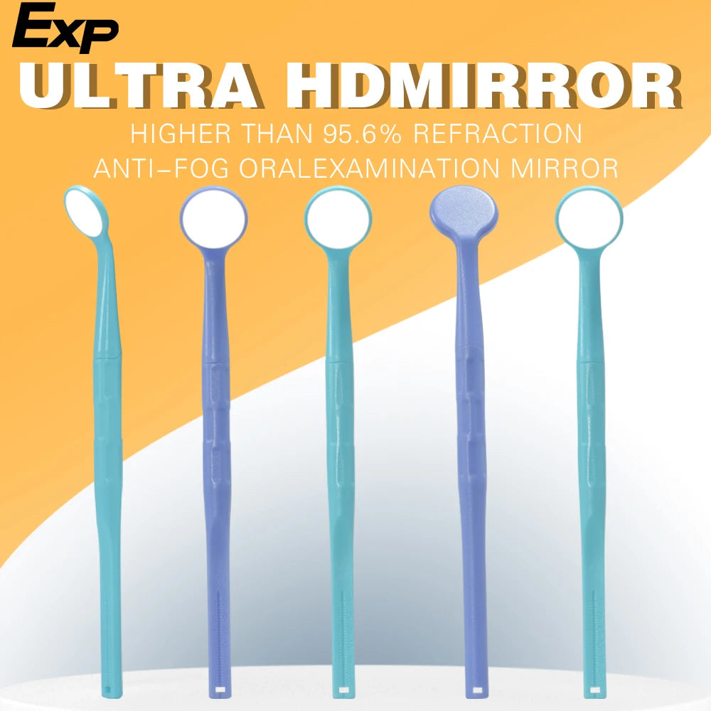Exp 5pcs/Box Dental Single-Sided High-Definition Anti-fog Oral Mirror Nano-hardened Coating Anti-scratch And Autoclavable