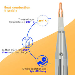 Exp 8 Tips Dental Gutta Percha Cutting Heated AA Battery Removable Model Teeth and Gum Cutter Electrocoagulation Hemostatic Pen