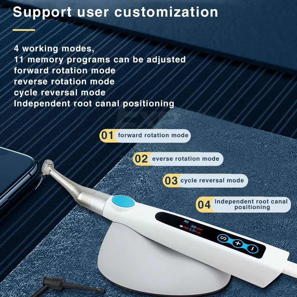 Exp Dental Endo Motor Root Canal Measurement Treatment 2 in 1 Dentist Tools Wireless Charging Standard 16:1 Contra Angel
