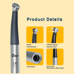 Exp Dental Fiber Optic Handpiece Torque Head Air Turbine Ceramic Bearing Dentist Tool Compatible with KaVo 2/4/6 Hole Connectors