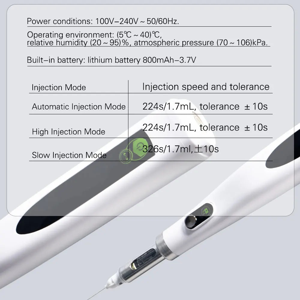 Exp Dental Oral Anesthesia Syringe Wireless Rechargeable Local Anesthesia Painless with Operable LCD Display Suck Back Function