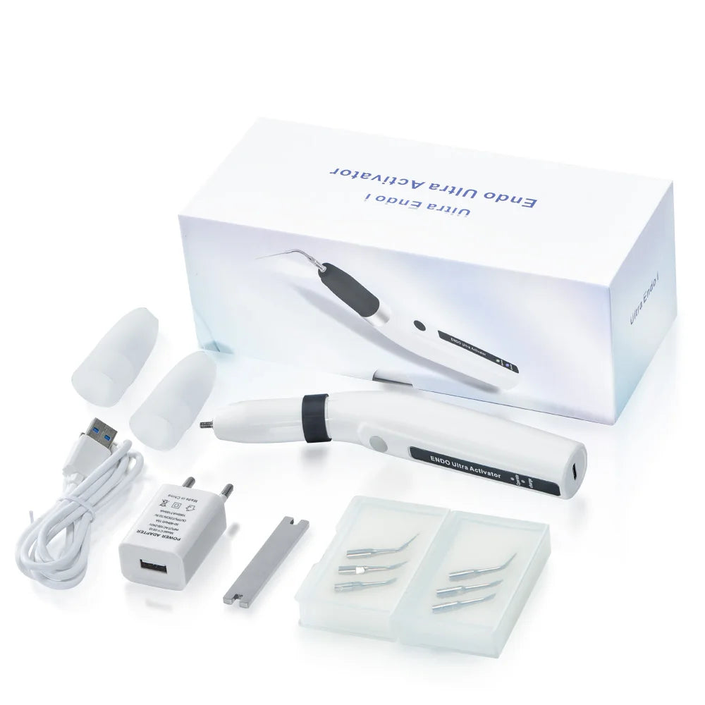 Exp LED Dental Wireless Ultrasonic Activator Endo Ultra Activator Ultrasonic Washing Tooth with 6 Tips Dentistry Tools