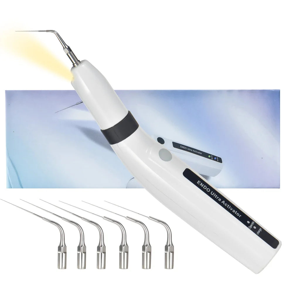 Exp LED Dental Wireless Ultrasonic Activator Endo Ultra Activator Ultrasonic Washing Tooth with 6 Tips Dentistry Tools