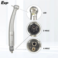 Exp LED High Speed Handpiece Dental Air Turbine Polishing Tool With Light 24 Hole With Cartridge Dentist Tooth Repair Dentistry