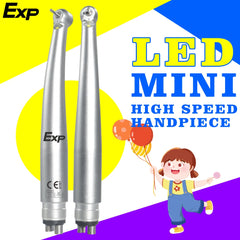 Exp LED Self-Lighting Dental High Speed Handpiece Mini Head Children's Turbine 2/4 Hole Ceramic Ball Bearing Dental Tool