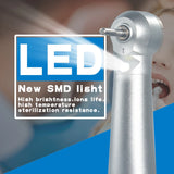 Exp LED Self-Lighting Dental High Speed Handpiece Mini Head Children's Turbine 2/4 Hole Ceramic Ball Bearing Dental Tool