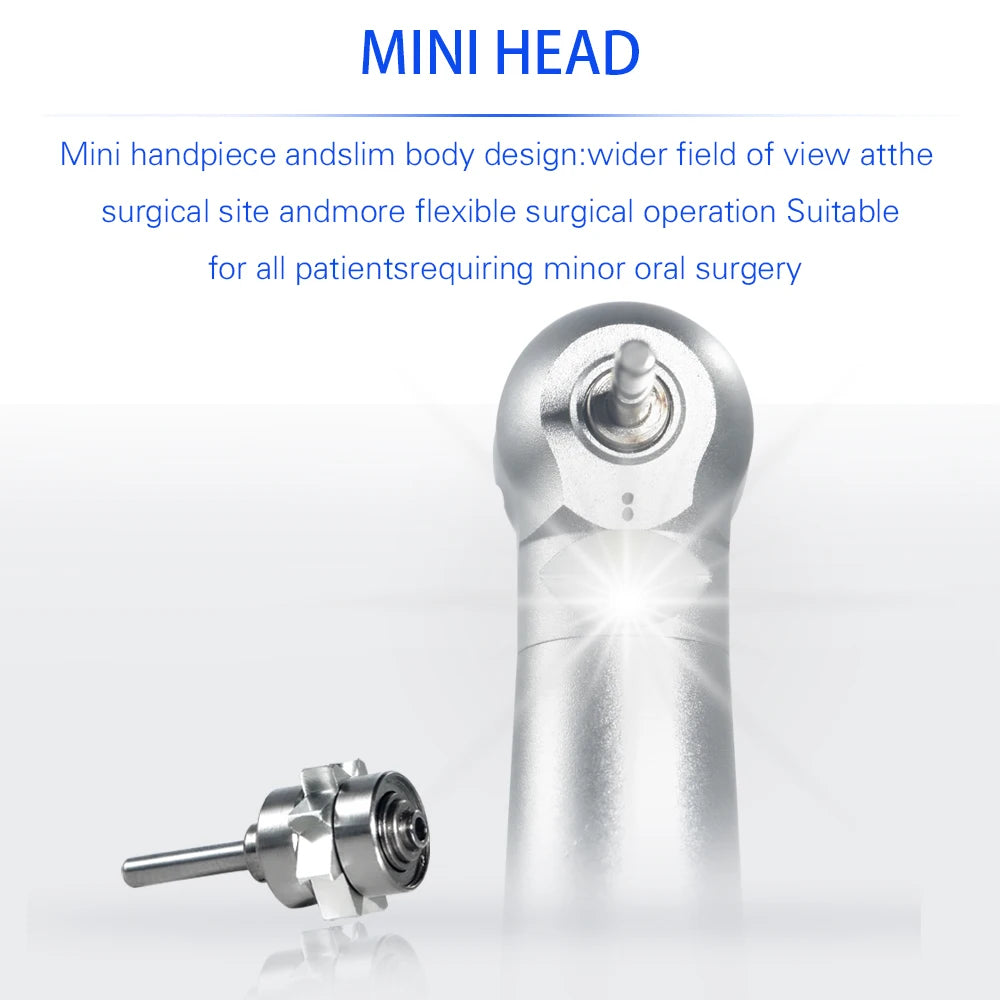 Exp LED Self-Lighting Dental High Speed Handpiece Mini Head Children's Turbine 2/4 Hole Ceramic Ball Bearing Dental Tool